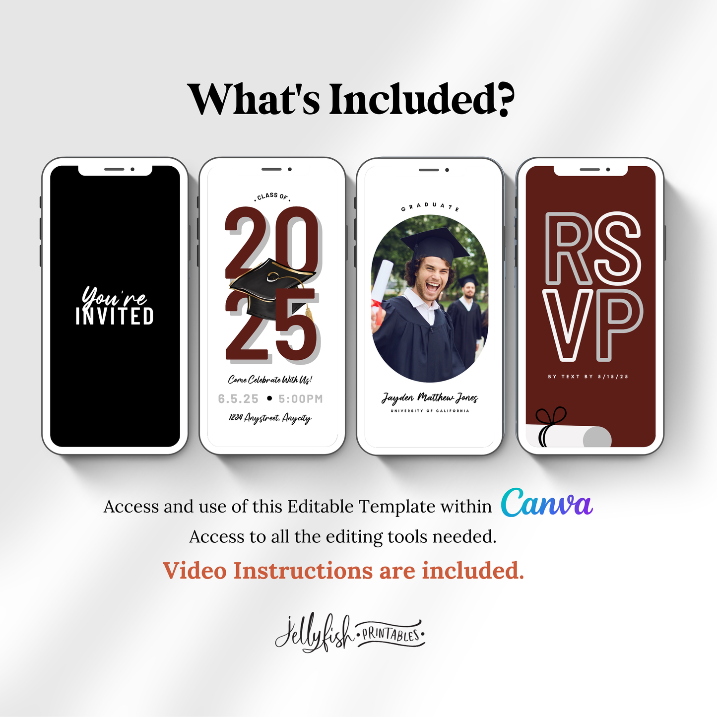 Animated Graduation Invitation Canva Template 2025. Send Today!