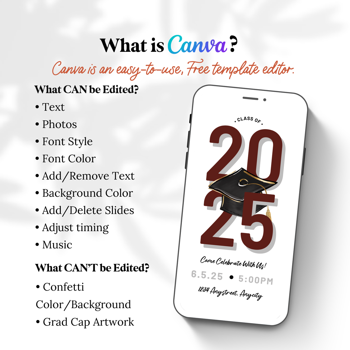 Animated Graduation Invitation Canva Template 2025. Send Today!