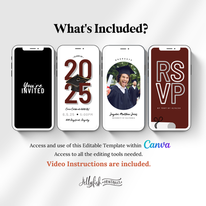 Animated Graduation Invitation Canva Template 2025. Send Today!