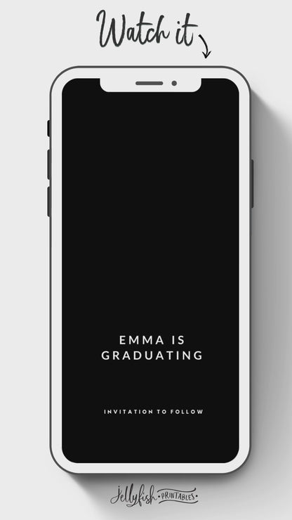 Yellow Animated Canva Template for texting. Graduation Save the date. Send it out today!