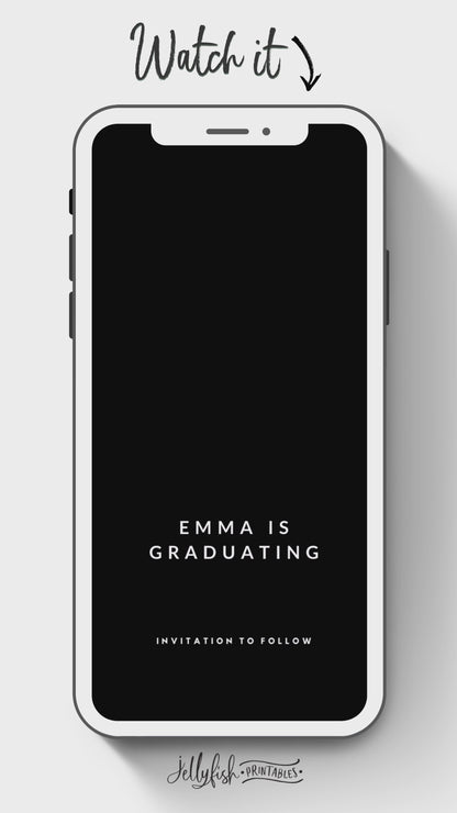 Animated Canva Template for texting. Graduation Save the date. Send it out today!