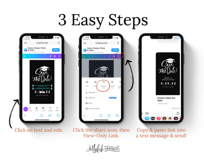 Animated Canva Template for texting. Graduation Save the date. Send it out today!