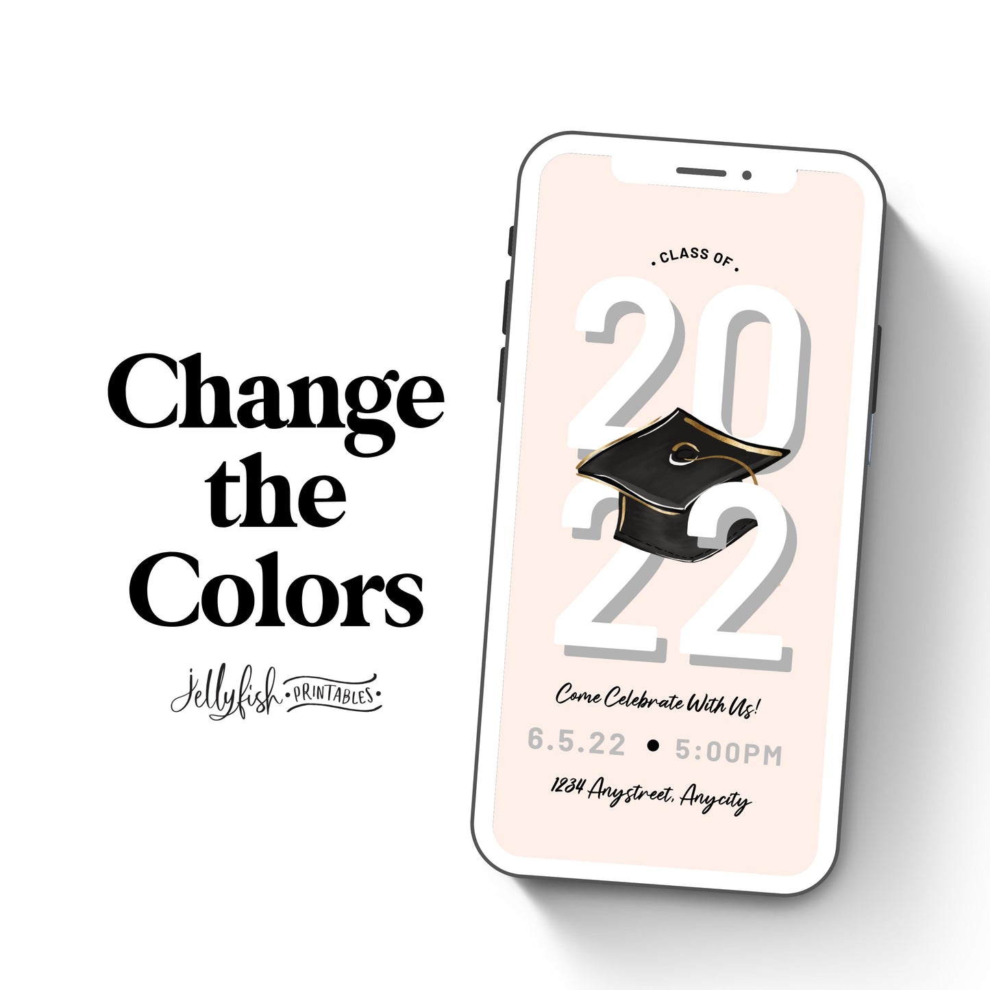 Blue Graduation Invitation Canva Template 2024. Send Today!