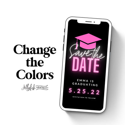 Animated Canva Template for texting. Graduation Save the date. Send it out today!
