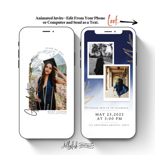 Modern Animated Graduation Invitation Template. Send Today!