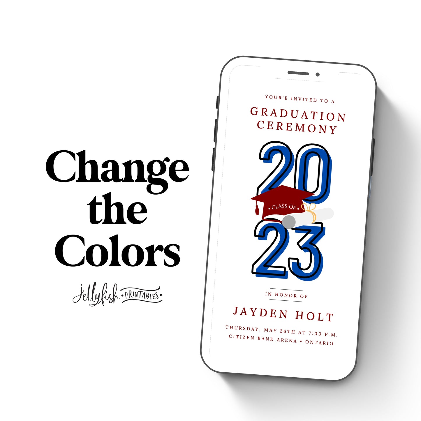 Animated Graduation Ceremony Canva Invitation Template. Send Today!