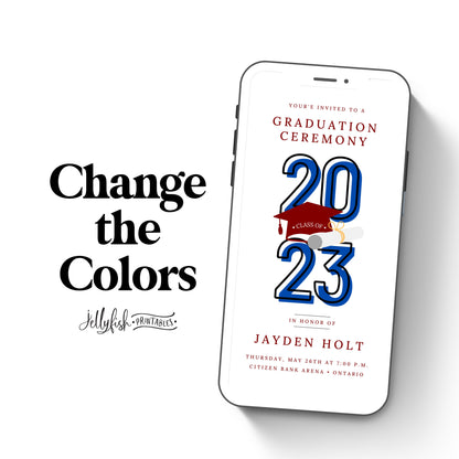 Animated Graduation Ceremony Canva Invitation Template. Send Today!