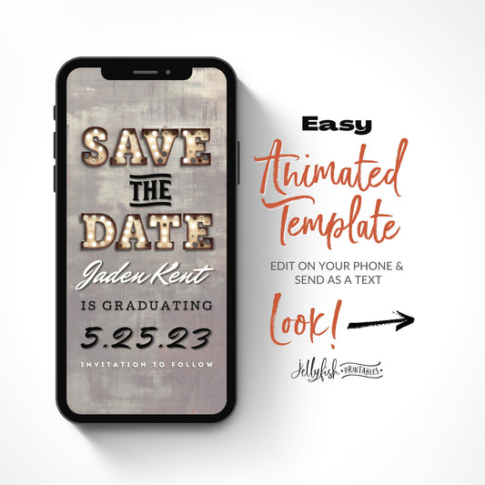Graduation Save the Date Canva Template for Texting. Send Today!