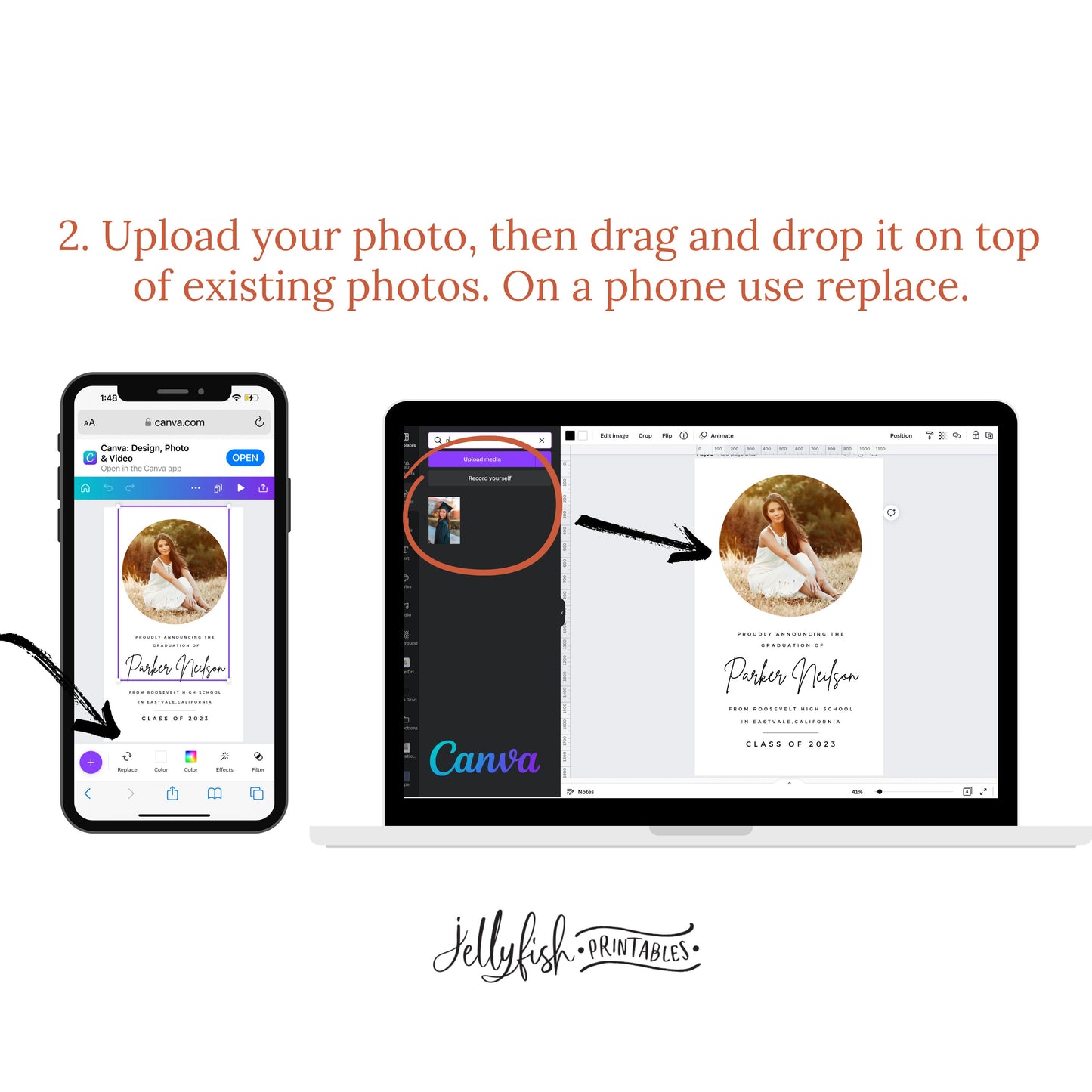 Simple Animated Graduation Invitation Canva Template 2023. Send Today!