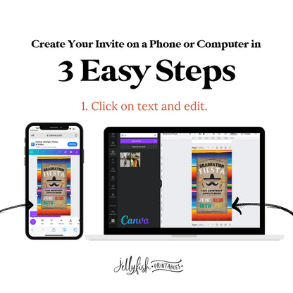 Animated Fiesta Graduation Invitation Canva Template. Send Today!