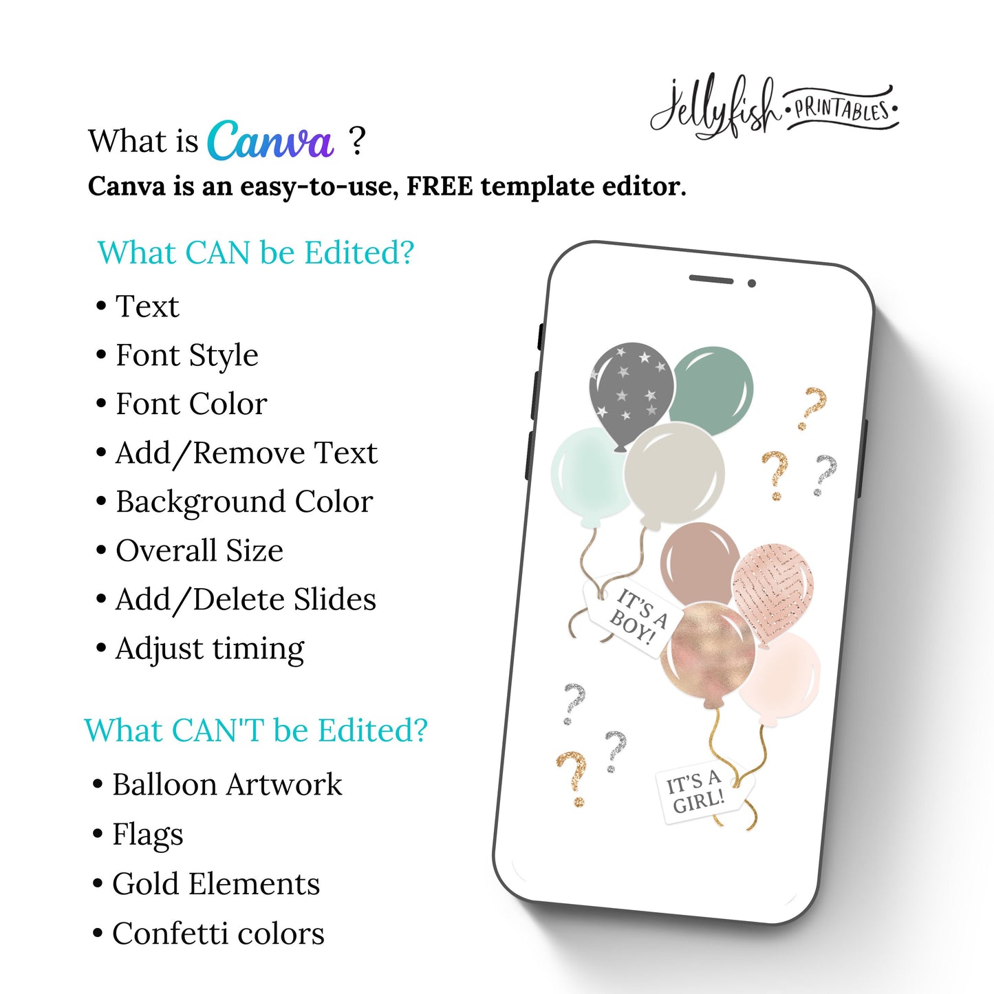 Animated Gender Reveal Invitation Canva Template. Send Today